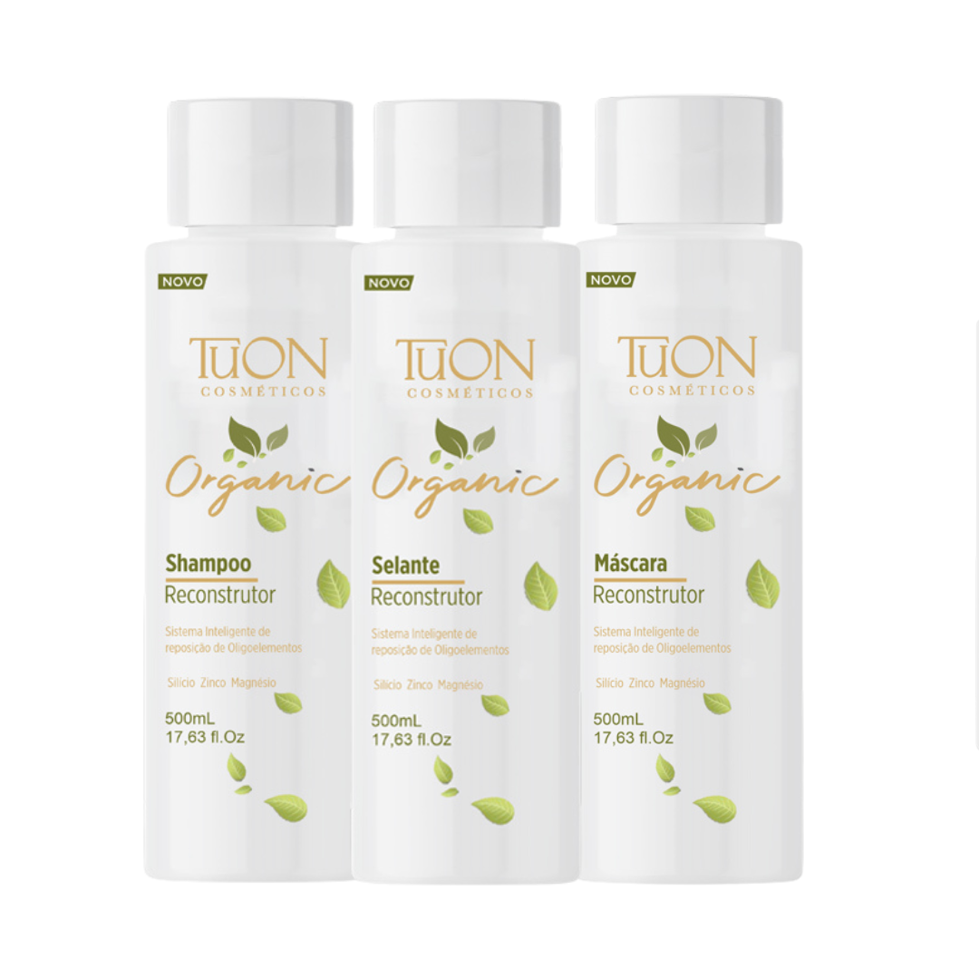 Kit Organic 3 Shampoo, Máscara E Selante - Tuon